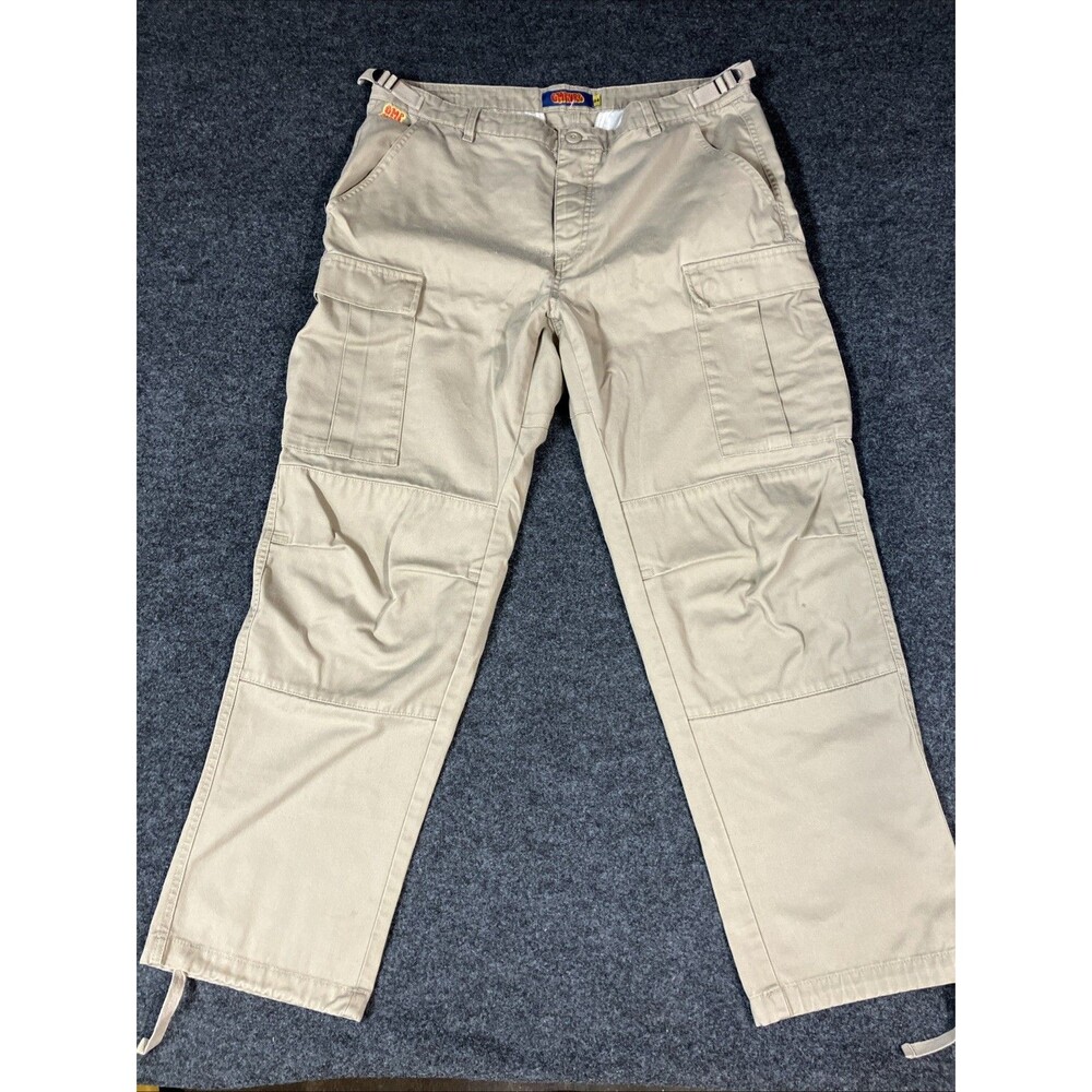 Empyre Relax Cargo Pants Y2K Skater Baggy Mens Size 34 Beige Streetwear Y2K